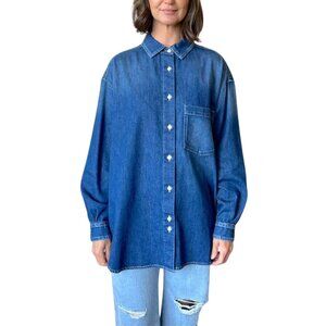 CLOSED Mira Denim Jean Oversized Shirt Top EUC $365 S